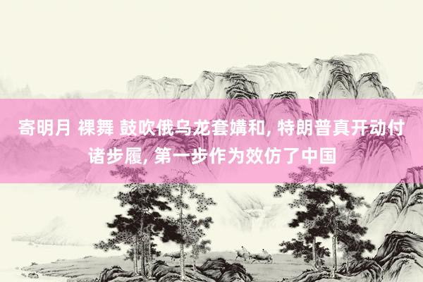 寄明月 裸舞 鼓吹俄乌龙套媾和， 特朗普真开动付诸步履， 第一步作为效仿了中国