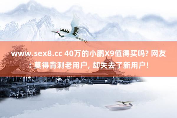 www.sex8.cc 40万的小鹏X9值得买吗? 网友: 莫得背刺老用户， 却失去了新用户!