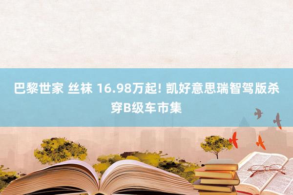 巴黎世家 丝袜 16.98万起! 凯好意思瑞智驾版杀穿B级车市集